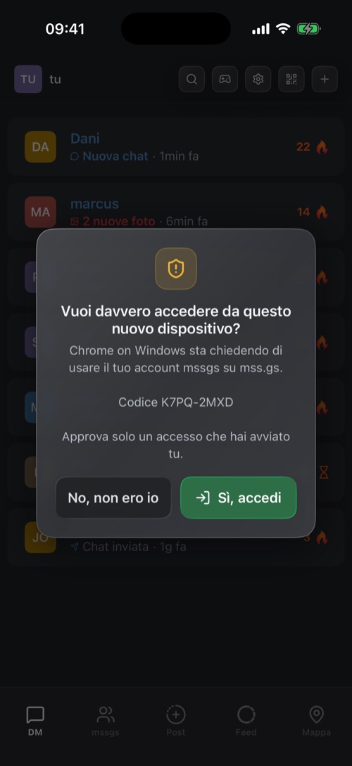 La finestra che chiede Vuoi davvero accedere da questo nuovo dispositivo?