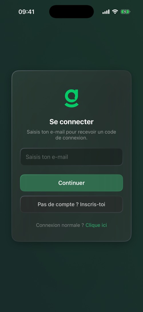 L’écran de connexion de mssgs qui demande une adresse e-mail
