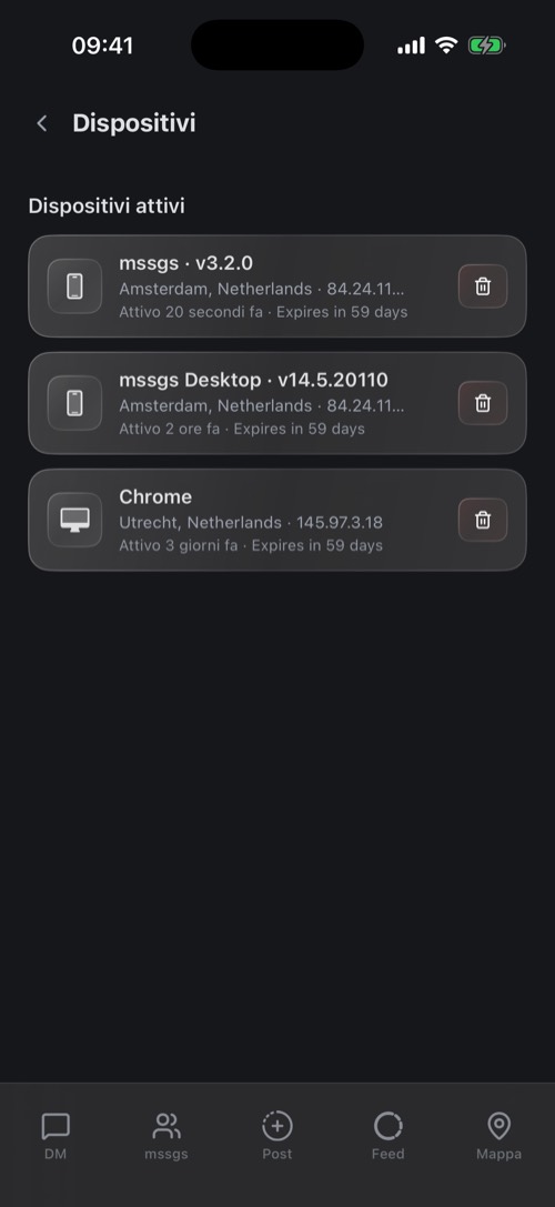 Le impostazioni Dispositivi con un iPhone, l'app desktop e un browser