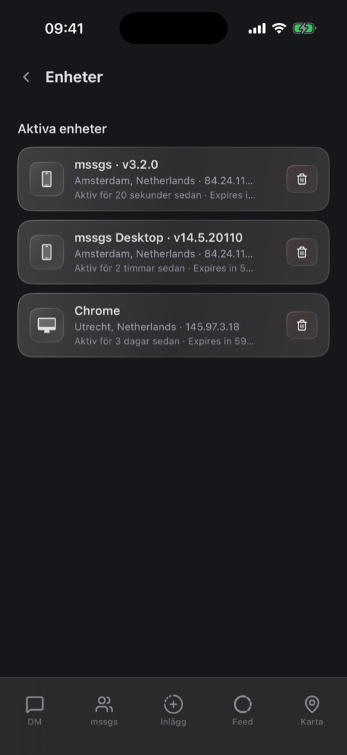 Enhetsinställningarna med en iPhone, skrivbordsappen och en webbläsare